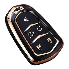 for Cadillac Escalade Key Fob Cover, for Cadillac ATS CTS CT6 STS SRX XT5 Black