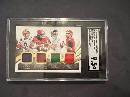 2020 Immaculate Joe Burrow Rookie Patch /99 Quad Justin Herbert GU Tua SGC 9.5