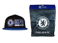 Chelsea FC Official Licensed Soccer Cap Hat & Cinch Bag Combo 02-1