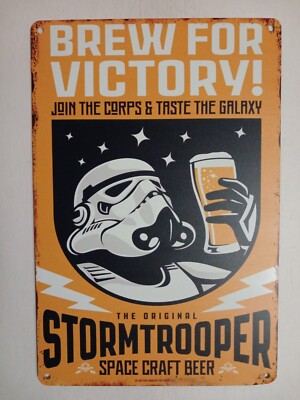 STAR WARS Blechschild 20x30 cm STORMTROOPER SPACE CRAFT BEER BREW FOR VICTORY!