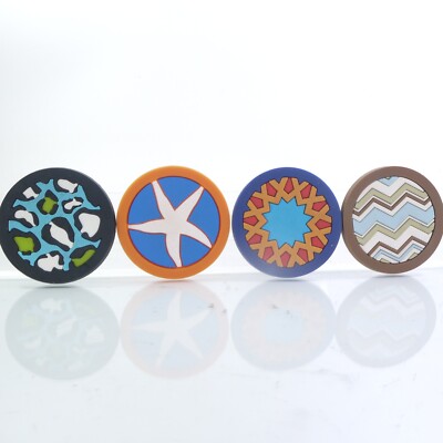FLEXART Rubber Car Coasters | Set of 4, ALL DIFFERENT