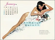 Esquire Girl January 1952 Pin Up Calendar Pix Vintage Poster Print Wall Art