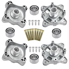 Front + Rear Wheel Hubs & Bearings & Studs Kits For 2008-2014 Polaris RZR 800