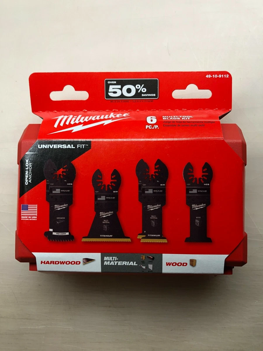 Milwaukee 6 Piece Universal Multi Tool Blade Set w Case NEW 49 10