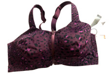 Victoria's Secret Knockout Front Close Underwire Burgundy Leopard Sports Bra NWT