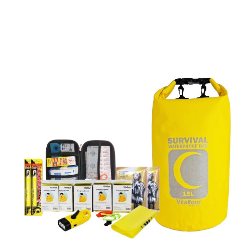 Kit Bolsa Supervivencia Preparación Desastres Impermeable Vitalfour 15L TOTALMENTE NUEVO