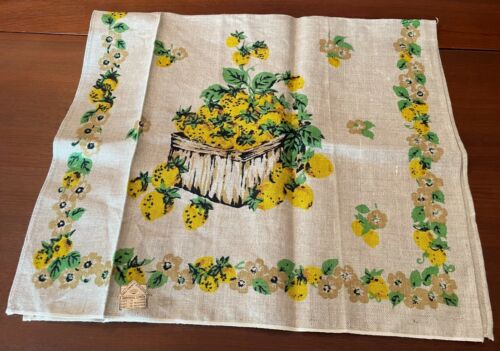 Ensemble vintage serviettes de cuisine impériales en lin paniers de campagne inutilisés - Photo 1 sur 6
