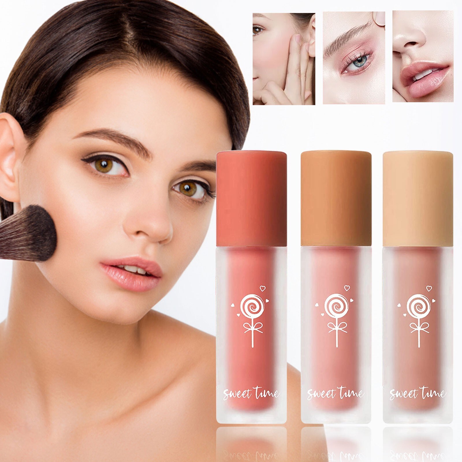 Cubierta para niña limpia fresca mate rubor líquido, textura de terciopelo transpirable, natural