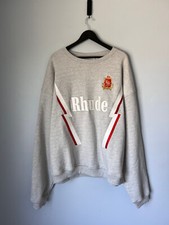Rhude Lightning Crewneck - Size XXL - Grey - NEW - Made in USA