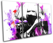 Lady Gaga Grunge Abstract Musical TREBLE CANVAS WALL ART Picture Print VA