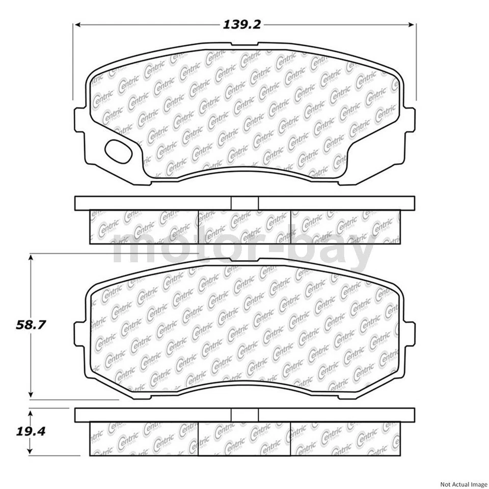 Комплект передних задних тормозных колодок Centric для Mitsubishi Fuso FE125 2008 2009 2010 2011 годов выпуска - Изображение 4 из 4