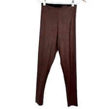 COMMANDO Perfect Control Faux Leather Leggings Size M Oxblood Burgundy