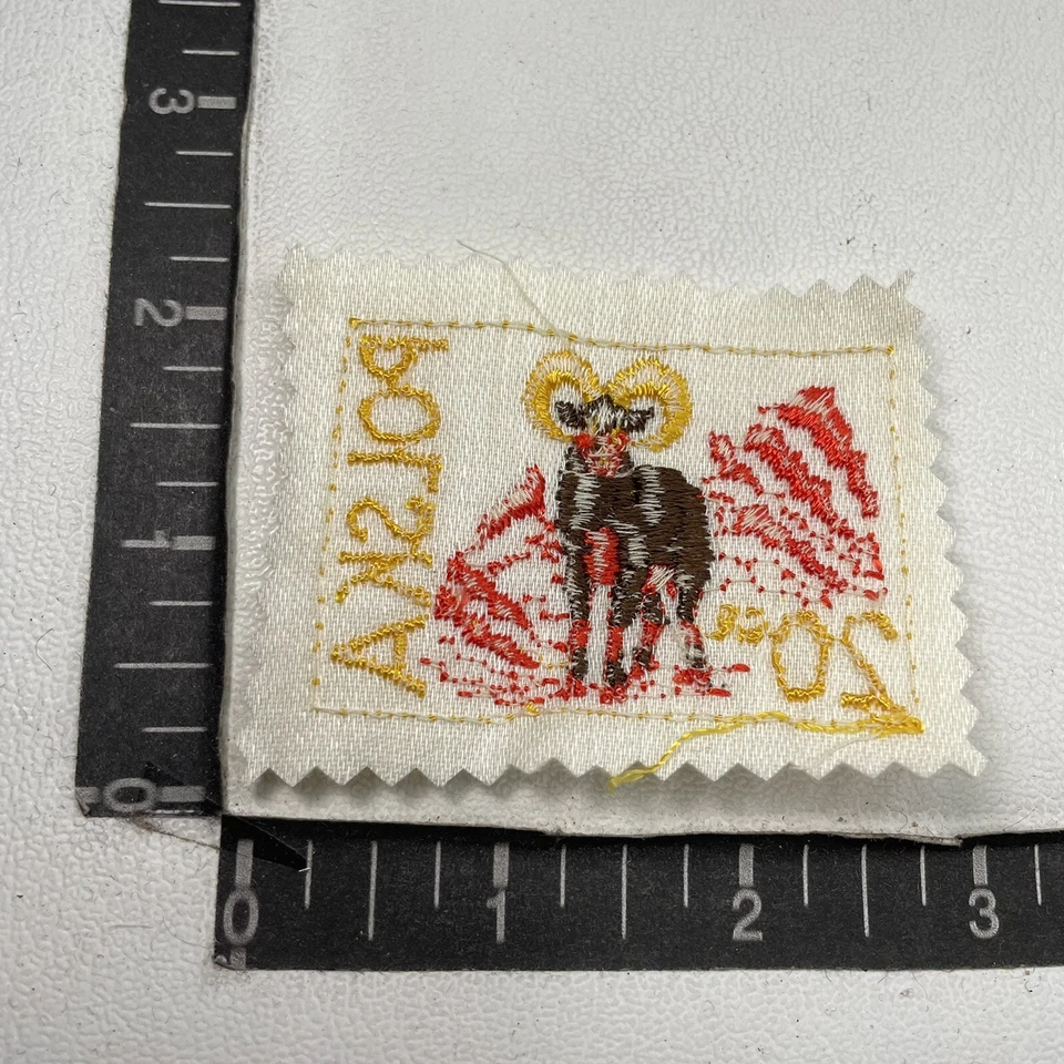 Parche de fieltro tema sello postal POLONIA POLSKA 20 GR de colección MARRÓN oveja muflán 00TM Foto 2 de 2