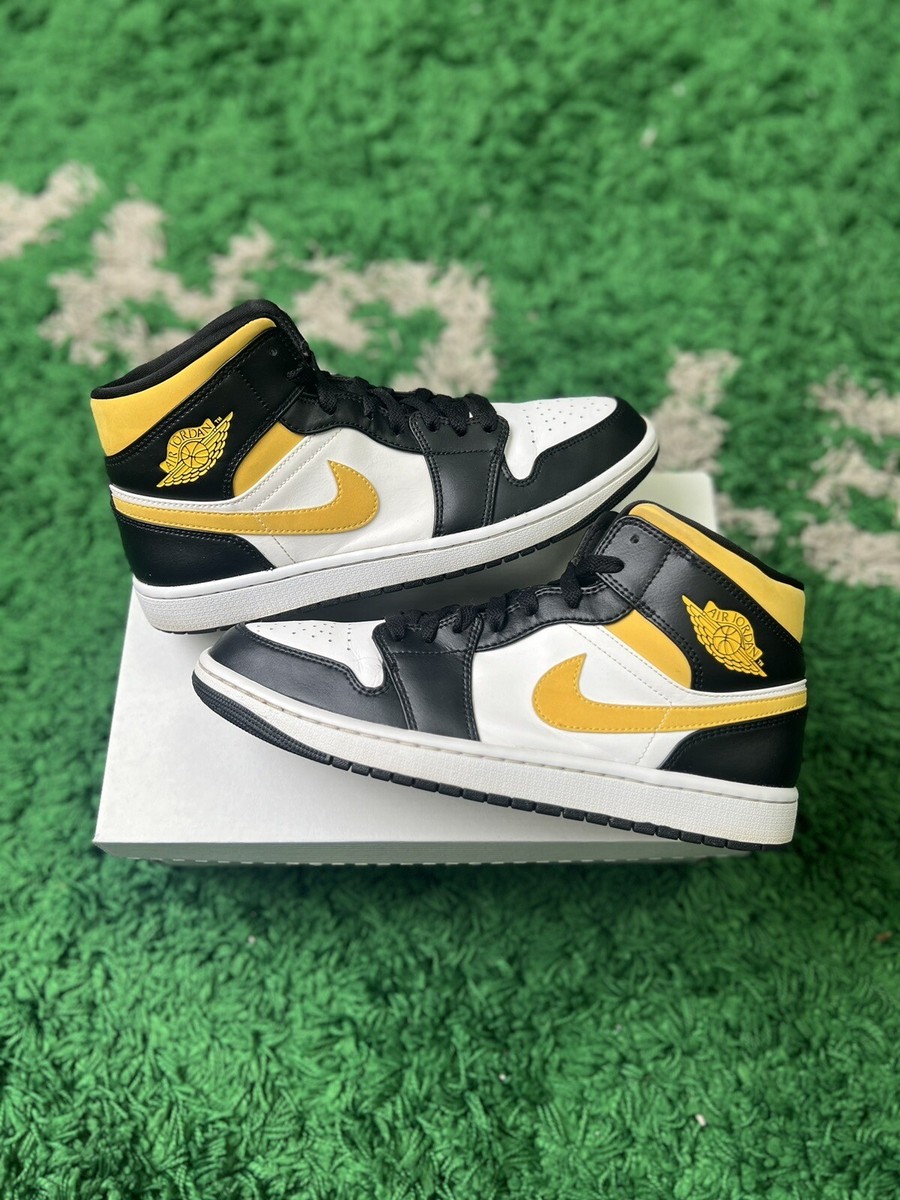 Nike Air Jordan 1 Mid White Pollen Black size 10.5 554724 Nike Air Jordan 1 Mid White Pollen Black size 10.5 554724