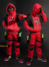 Deadpool 3 Kidpool Cosplay Full Set Hoodies Children Boys Cos Costume Halloween