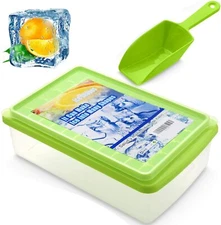 Ice Cube Tray 55 Grids Ice Tray with Bin Ice Tray for Freezer with Lid and St