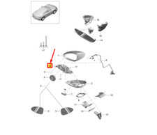 Retroviseur gauche (ou coque) Porsche CAYMAN