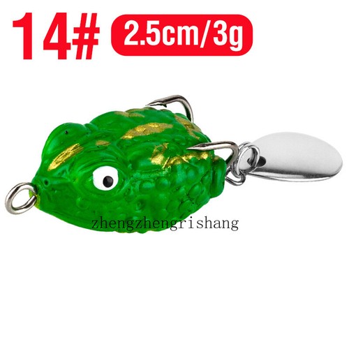 8PCS Mini Frog Lure Topwater Soft Swimbait con Lama Bass Trout Bait 3g/4.3g - Foto 22 di 28