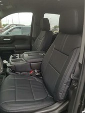 Clazzio Genuine Leather Black Seat Covers For 2014-2019 Chevy Silverado Crew Cab