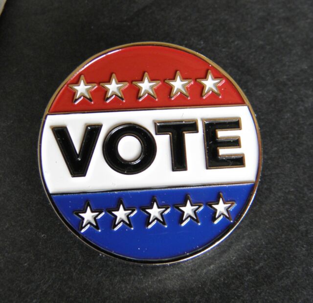 VOTE NOW AMERICA USA UNITED STATES PATRIOTIC LAPEL PIN BADGE 1 INCH