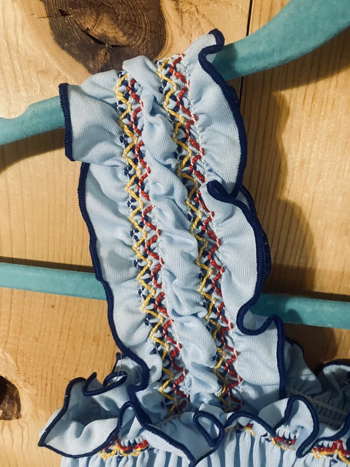 "VESTIDO DE VERANO AZUL BEBÉ DE COLECCIÓN PARA MUJER OS NUEVO CON ETIQUETAS BUSTO XSS 22-26"" RAYAS Nuevo" Foto 2 de 4