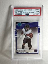 2020 PANINI CHRONICLES RC ROOKIE CLEARLY DONRUSS PURPLE /40 JK DOBBINS PSA 9