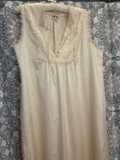 Vintage Miss Dior Lingerie Nightgown Nightie S ILGWU Union Ivory With Lace