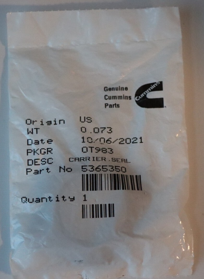 Genuine Cummins Carrier Seal 5365350 | eBay