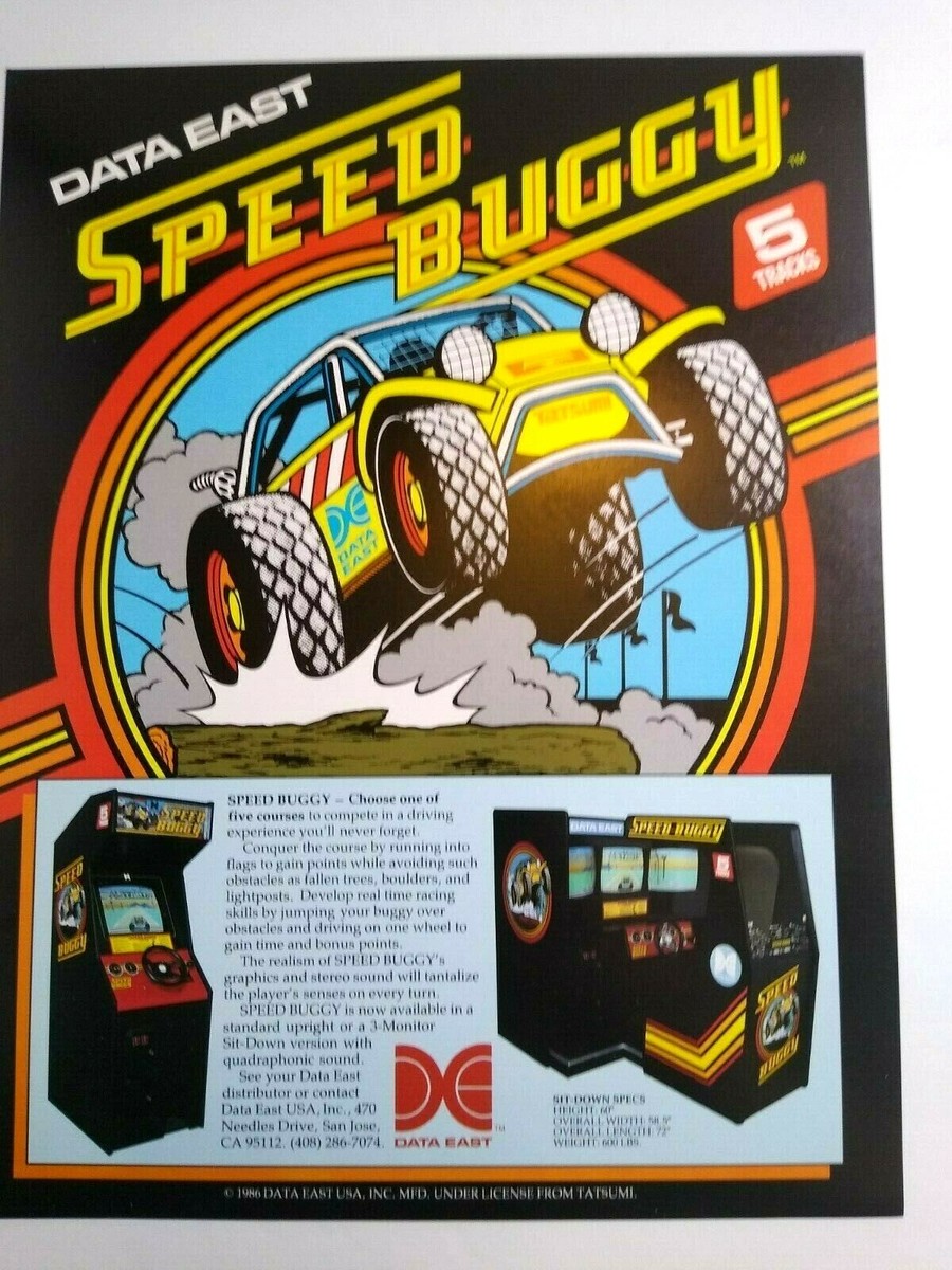 Speed Buggy Arcade FLYER Original Video Game Art Sheet Retro
