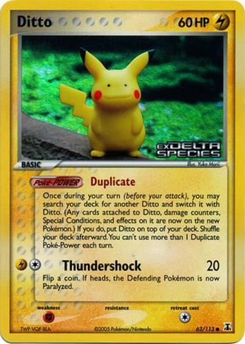 Ditto - 63/113 - Pokemon Delta Species Reverse Holo Rare NM