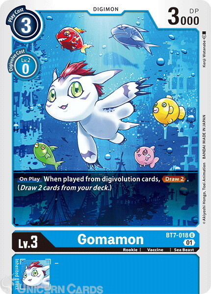 BT7-018 Gomamon Uncommon Mint Digimon Card