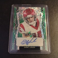 #1/7 Drake London Rookie Auto Card 2022 Leaf Flash Autograph USC Falcons