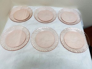 Pink Glass Arcoroc France Size 8 7 8 Plates Set Of 6 Ebay