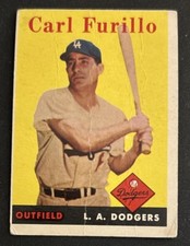 1958 Topps Carl Furillo Baseball Card #417 Dodgers OF PR O/C