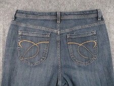 Chicos Platinum Jeans Womens 1S SHORT Blue Denim Straight Mid Rise Retro 30x29