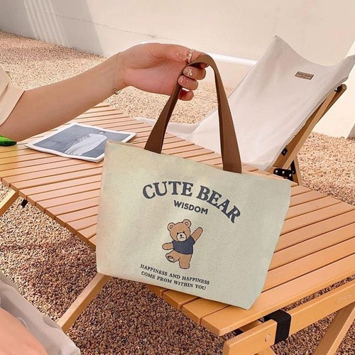 Cartoon Canvas Bag Large Capacity Mini Handbags Cute Storage Bags Travel - Picture 4 of 20