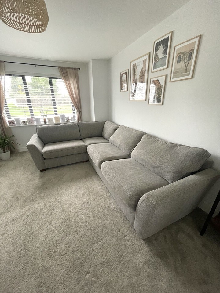 DFS corner sofa grey eBay
