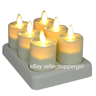 Luminara Rechargeable Tea Light, Flicker Flameless Led Candles with Remote 6PCS