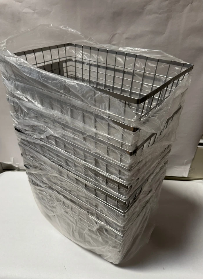 Lote de 9 Cestas de Almacenamiento de Malla de Alambre Metal Acero Organizador Cubo 20 x 13 x 11 Grande Foto 3 de 4