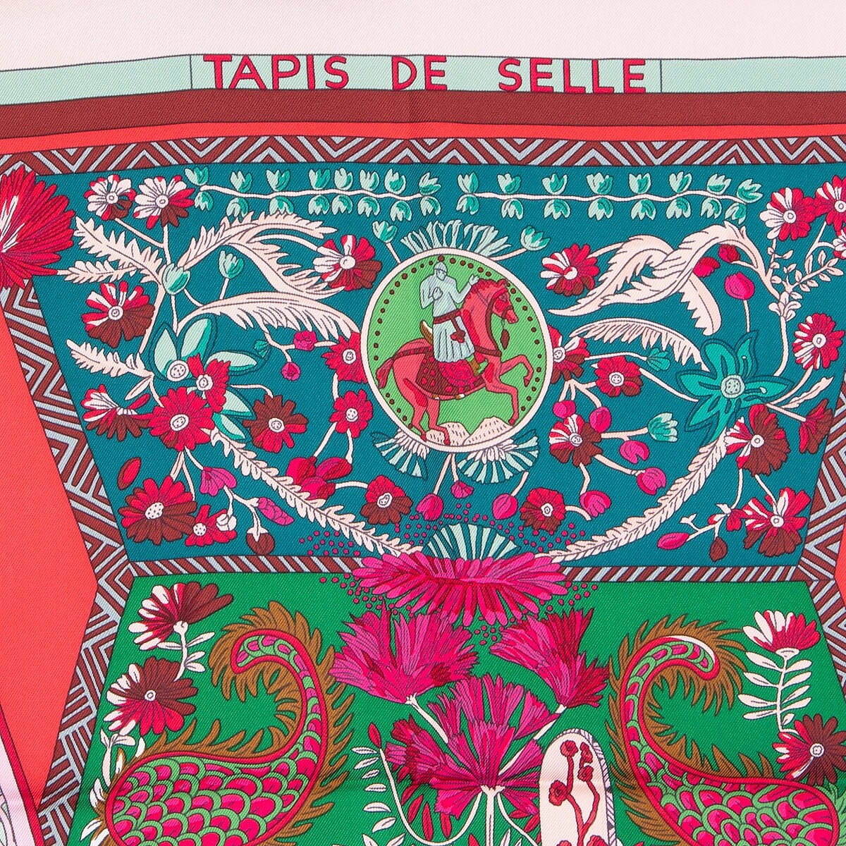 67995 auth HERMES silk TAPIS DE SELLE 90 Twill Scarf Rose 67995 auth HERMES silk TAPIS DE SELLE 90 Twill Scarf Rose