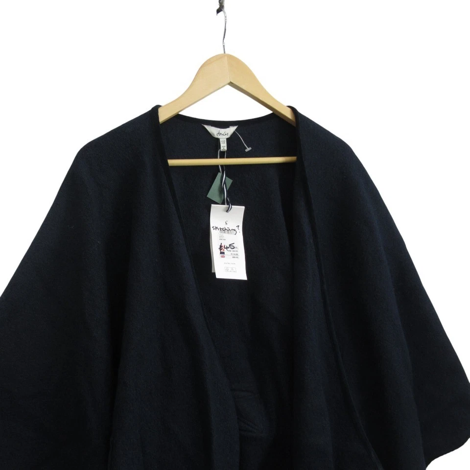 Capa poncho Joules tamanho único azul marinho mistura de lã feminina uso ao ar livre casual amada - Imagem 4 de 4