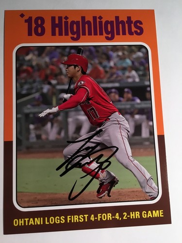 2019 Topps Archives 1975 Highlights Jumbo 5x7 Shohei Ohtani Angels 2 HR /49
