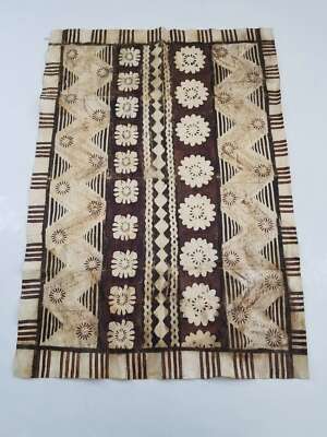 Vintage Tribal Traditionelles Fidschi Tapa Tuch 128x88cms