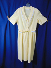1980's Kenny Classics Shirtwaist Dress-M- Sunshine Yellow-VG-FRESH & BRIGHT-SALE