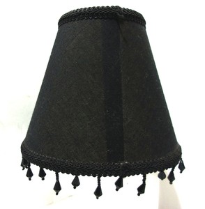 piped vtg fringe candlestick beaded cloth shade tall lamp