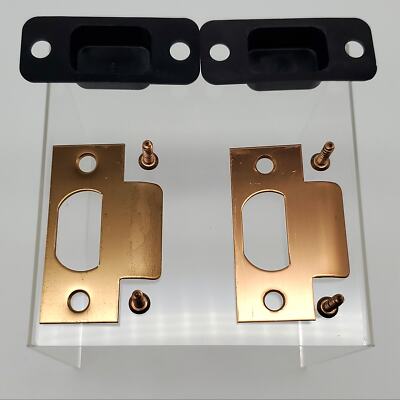 2x Schlage 10-001 612 Standard T Strikes Satin Bronze 1-1/8'' Lip w/ Dust Boxes