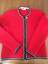 Cárdigan de lana para mujer Trachten alemán con cremallera en el pecho talla 36 pulgadas