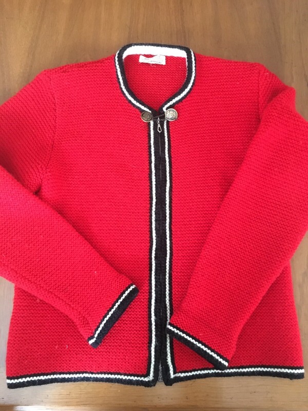 Women's Wool Cardigan German Trachten Zipper Chest size 36 inches