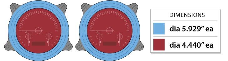 Dakota Digital 1947-53 Chevy GMC Pickup Calibre Analógico Plateado Azul VHX-47C-PU-S-B Foto 4 de 4