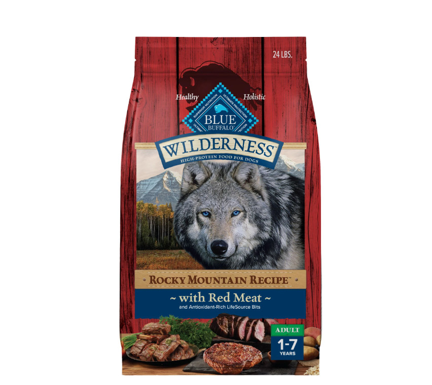 Blue Buffalo Wilderness Dry Dog Food, Rocky Mountain Recipe, Red Meat, 24-lb